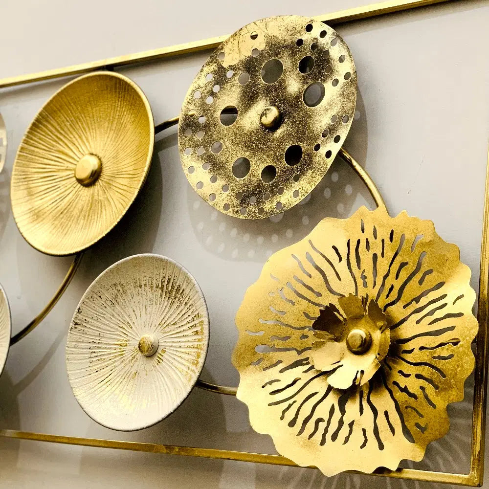 Contemporary Circular Metal Wall Art – Mixed Textures &amp; Finishes