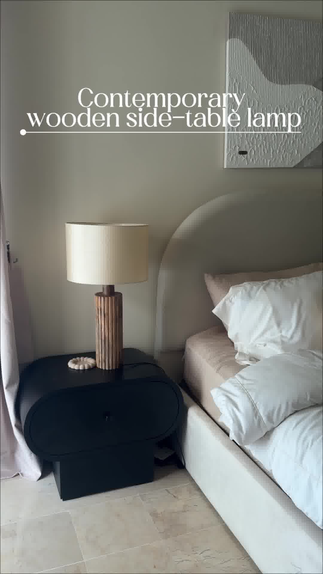 Contemporary Wooden Side Table Lamp