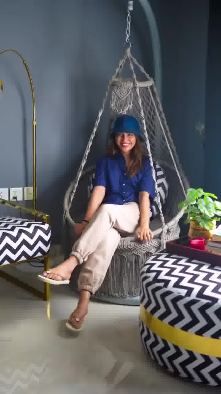 Grey Macrame Swing