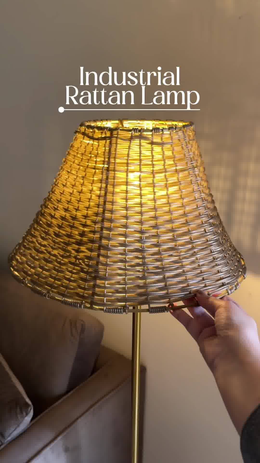 Decfair Industrial Rattan Floor Lamp