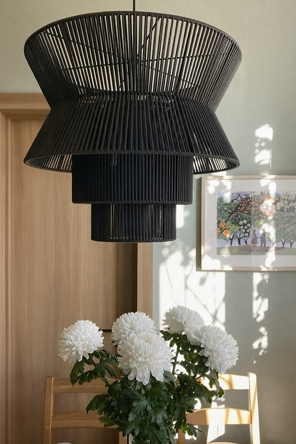 Boho Wavy Hanging Black