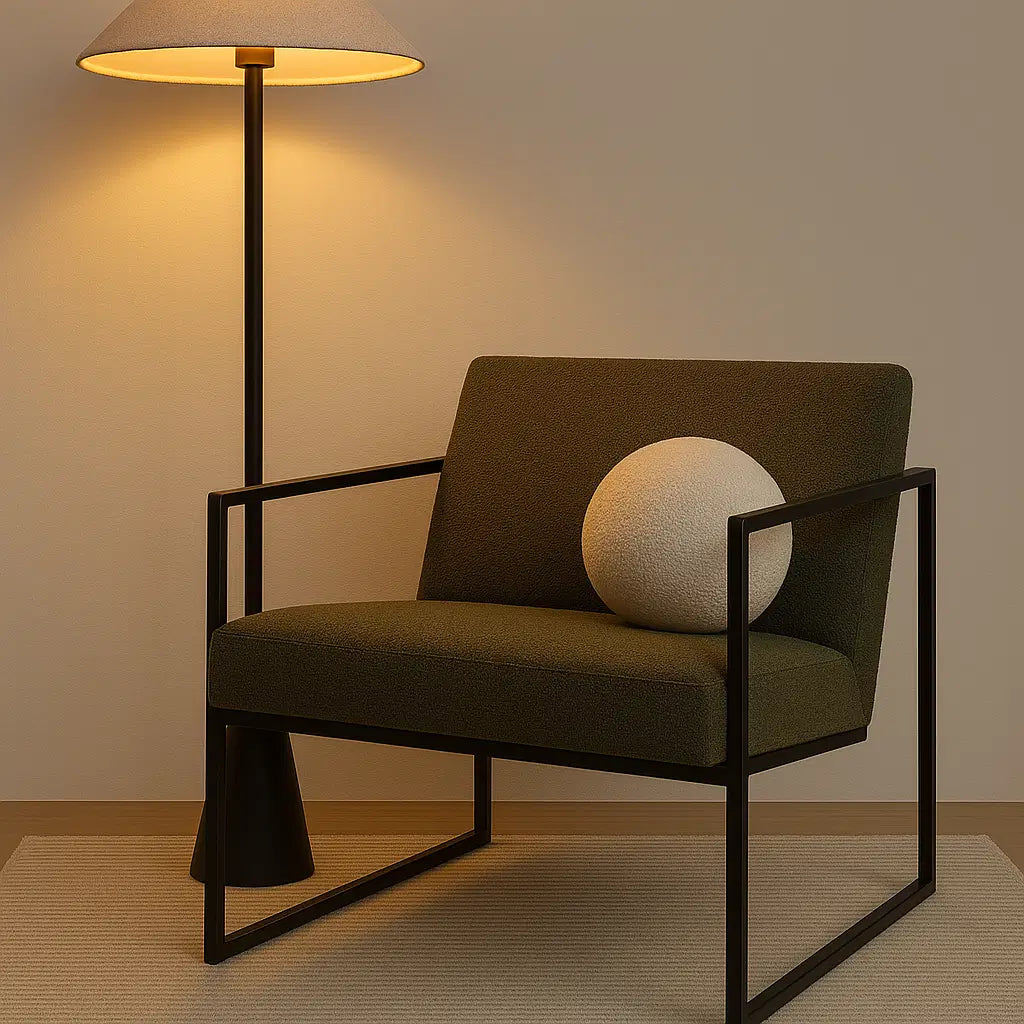 Boucle Chair in olive green