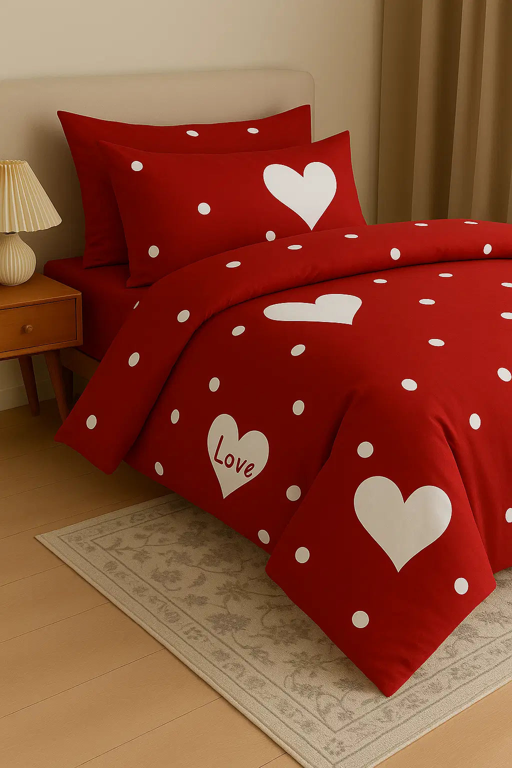 Red Love Bed Sheet