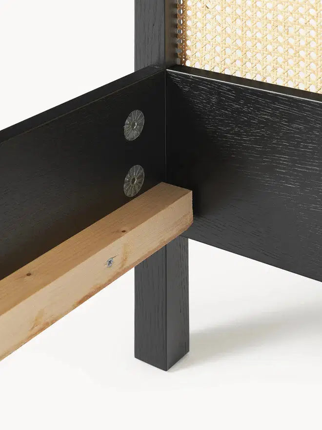 Natural Rattan &amp; Wood Bed – Light, Airy, and Timeless