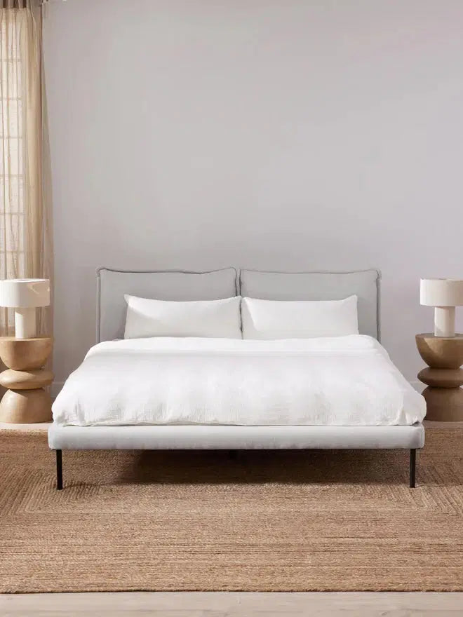 Bouclé Upholstered Bed – King &amp; Queen Size