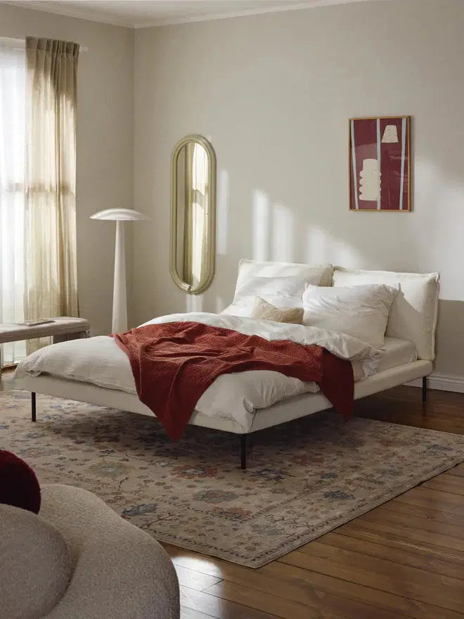 Bouclé Upholstered Bed – King &amp; Queen Size