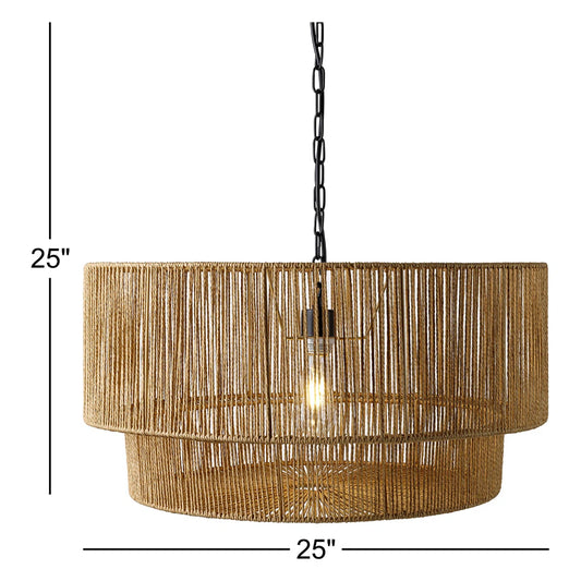 Devonya Single Light Paper Pendant – Height-Adjustable
