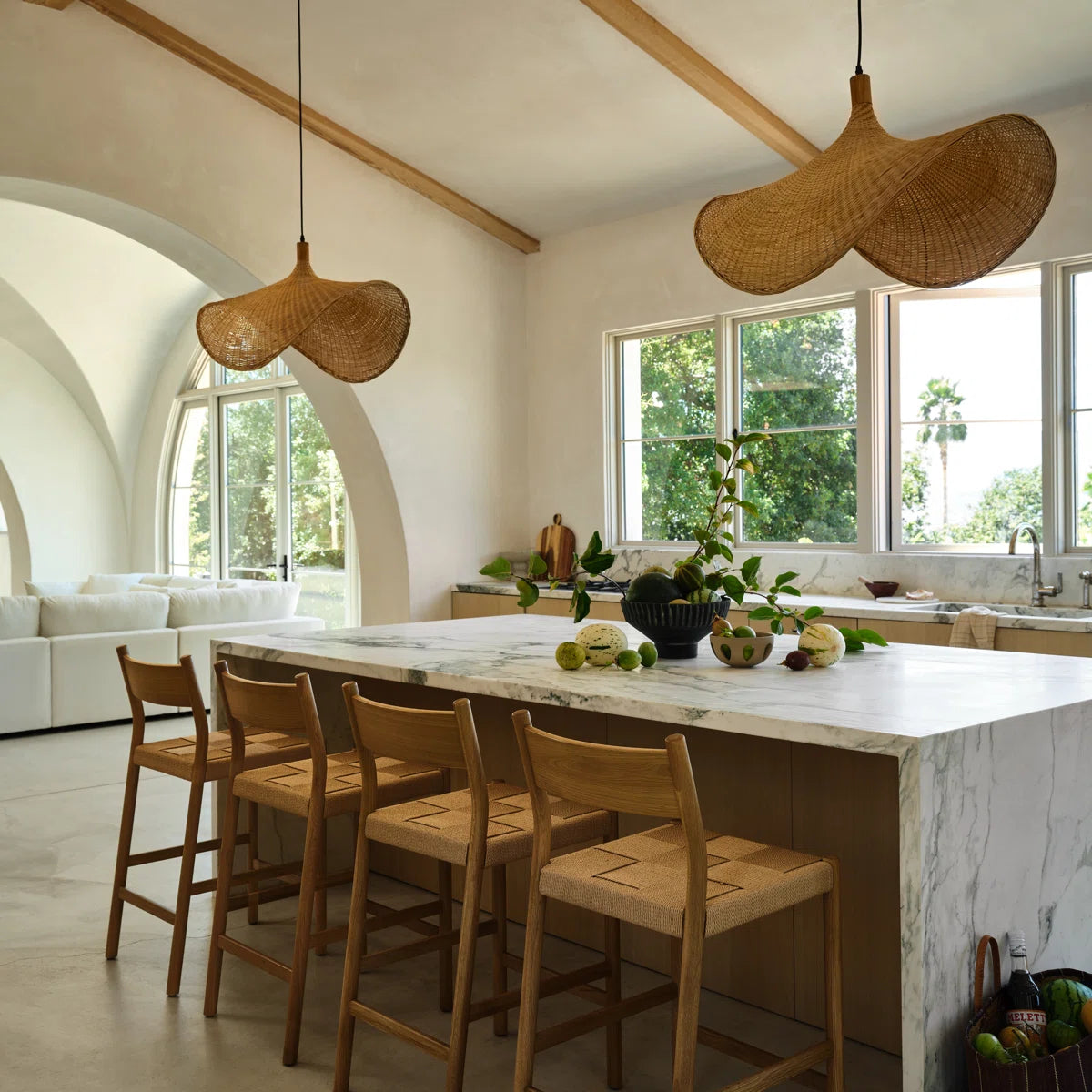 Dickerson Single Light Rattan Pendant – Height-Adjustable