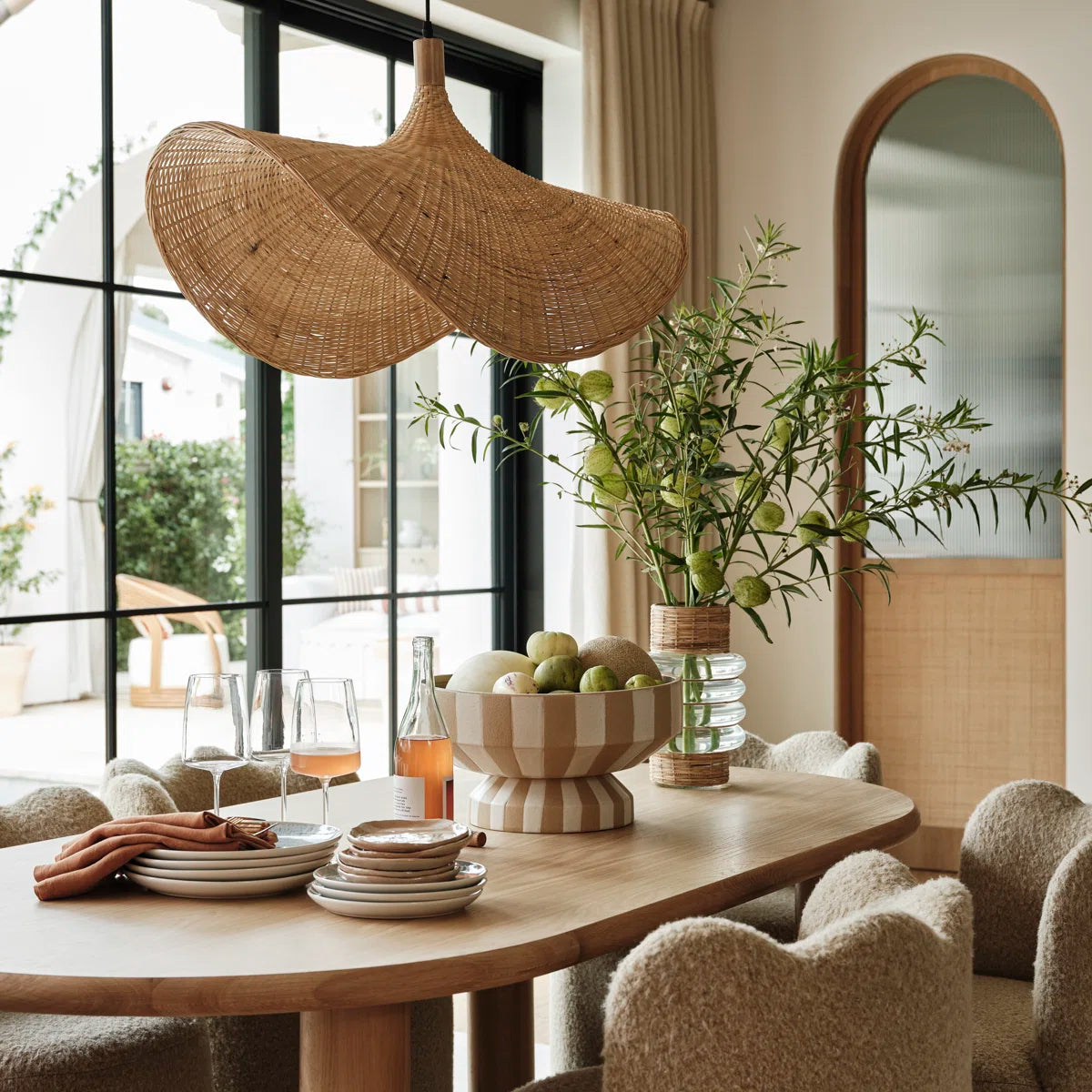 Dickerson Single Light Rattan Pendant – Height-Adjustable