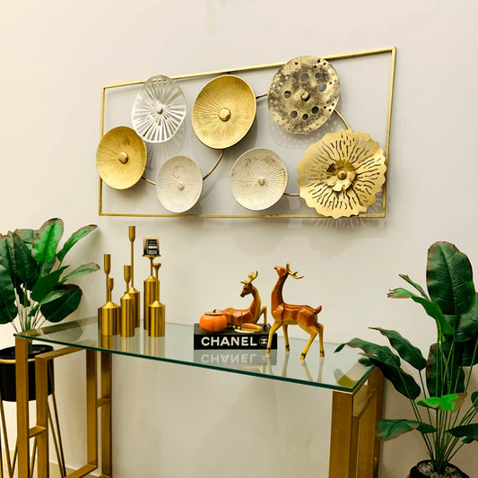 Contemporary Circular Metal Wall Art – Mixed Textures &amp; Finishes