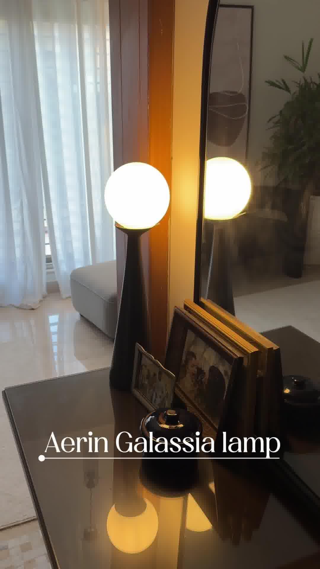 AERIN Galassia Table Lamp in Midnight Black