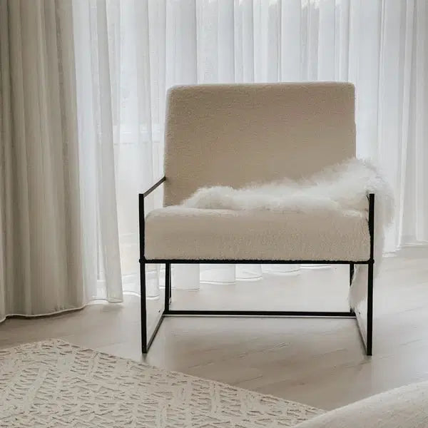 Beige Boucle Chair