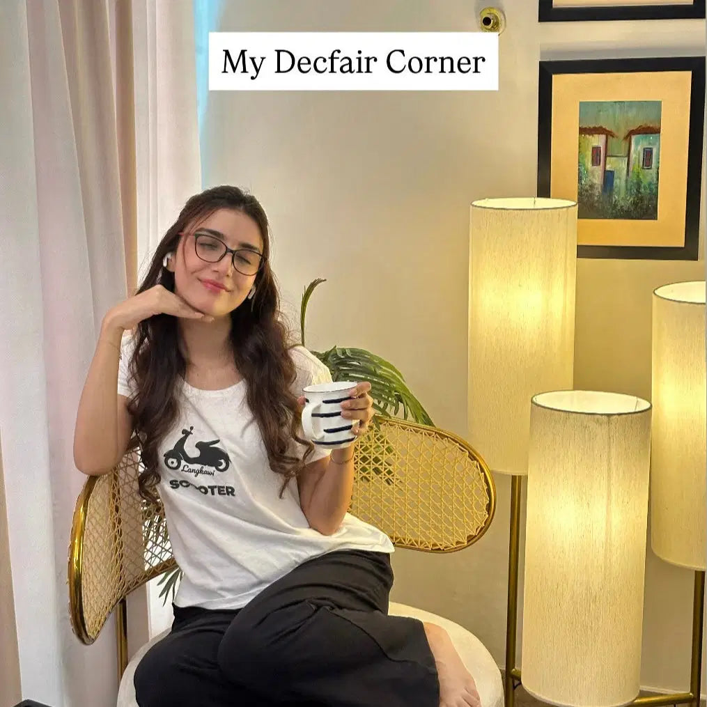 Brass Rattan Boucle Chair