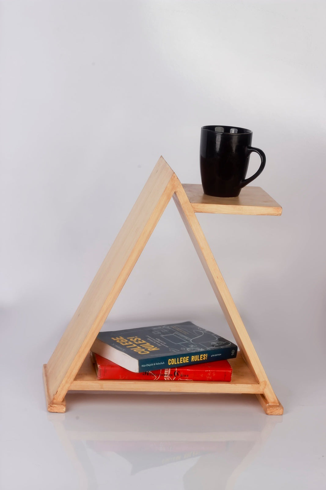 Pyramid - side table, wooden triangle end table