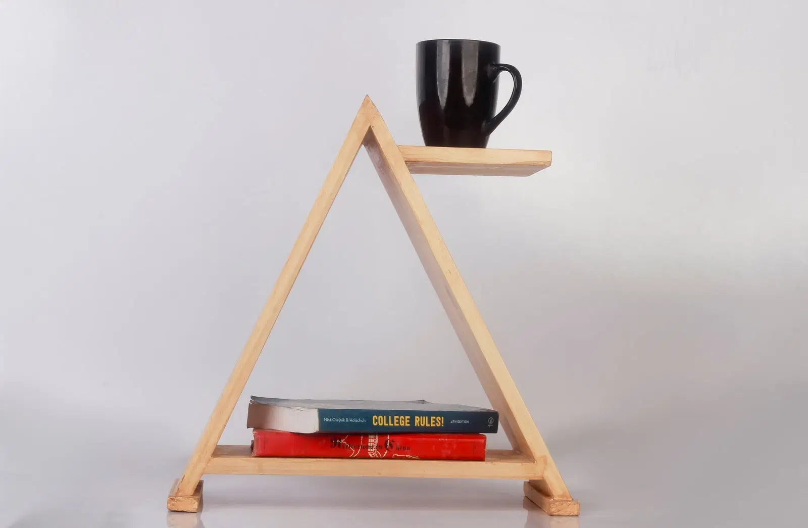 Pyramid - side table, wooden triangle end table - The DecFair
