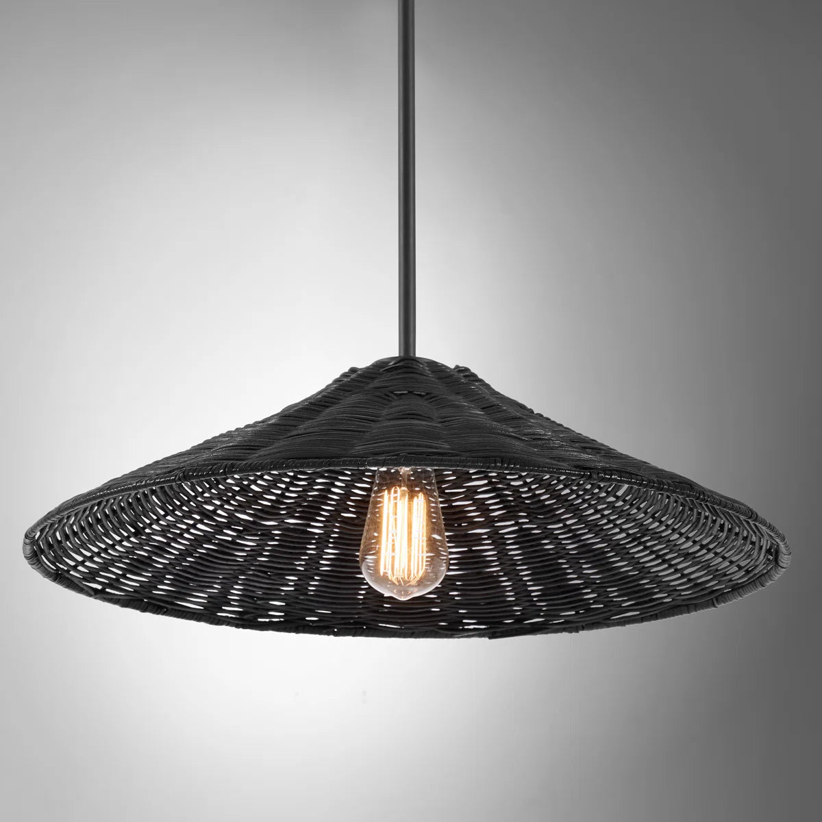 Lilliana Single Light Natural Rattan Pendant – Height-Adjustable