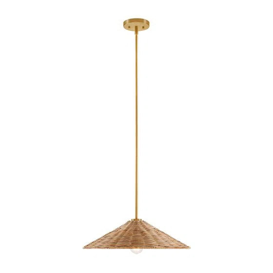 Tropical Cone Rattan Pendant Light – 20"