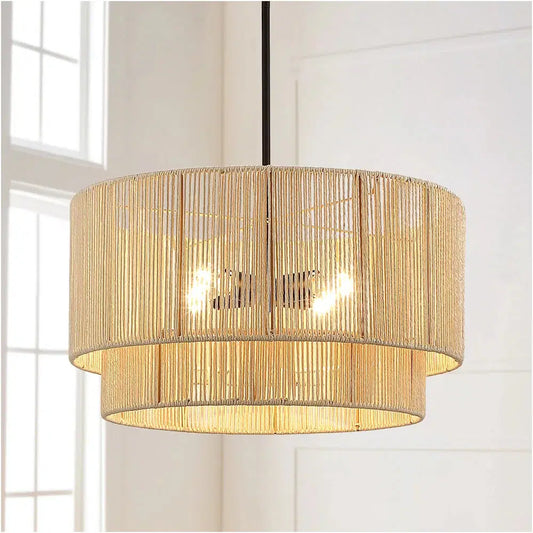 Handwoven Rattan Chandelier