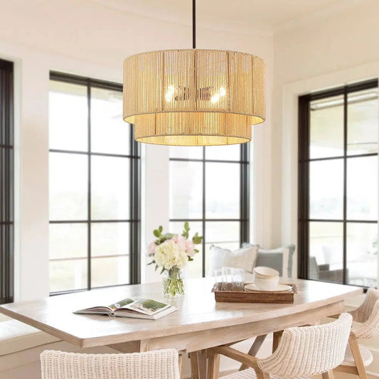 Handwoven Rattan Chandelier