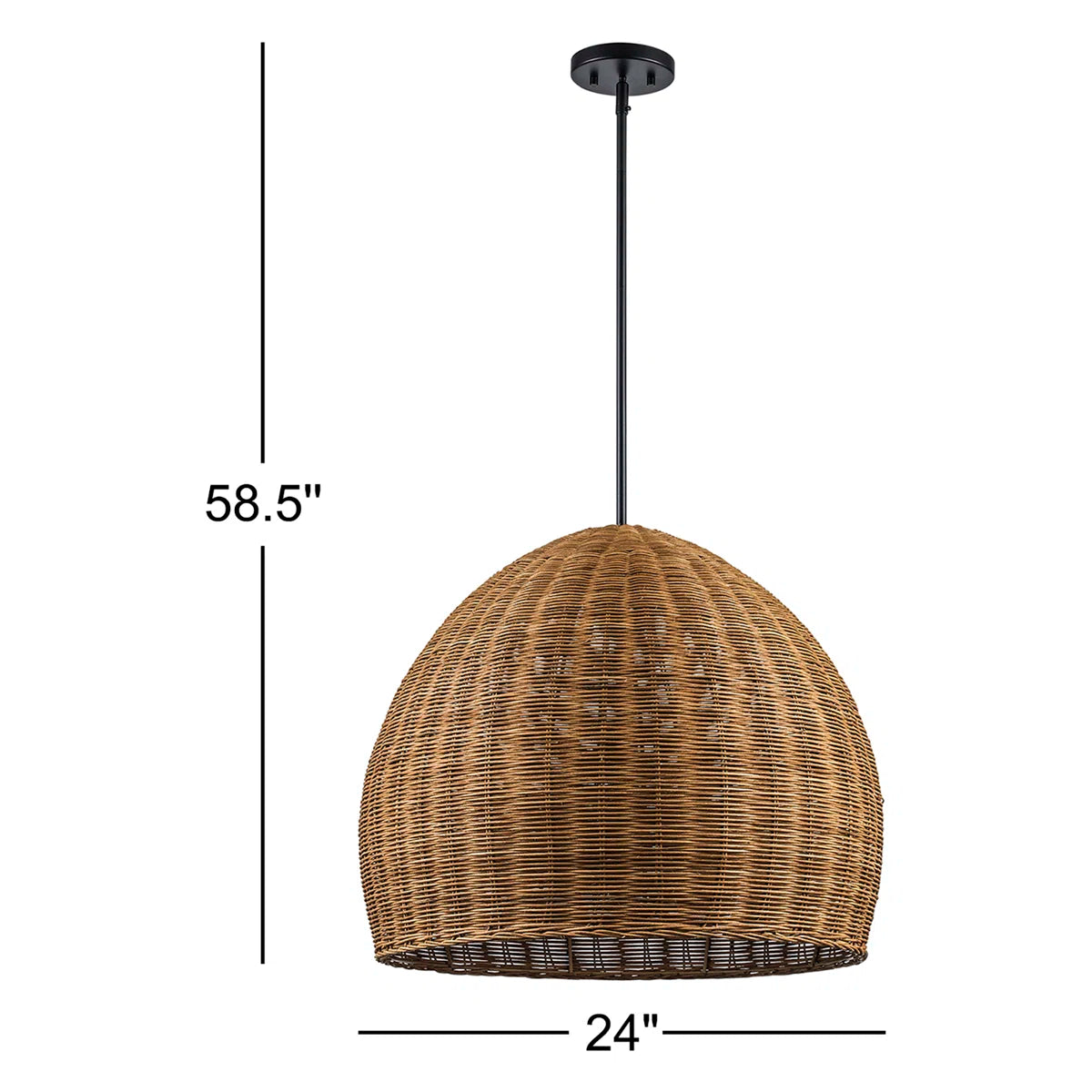 Pippa 1-Light Woven Pendant – Height-Adjustable