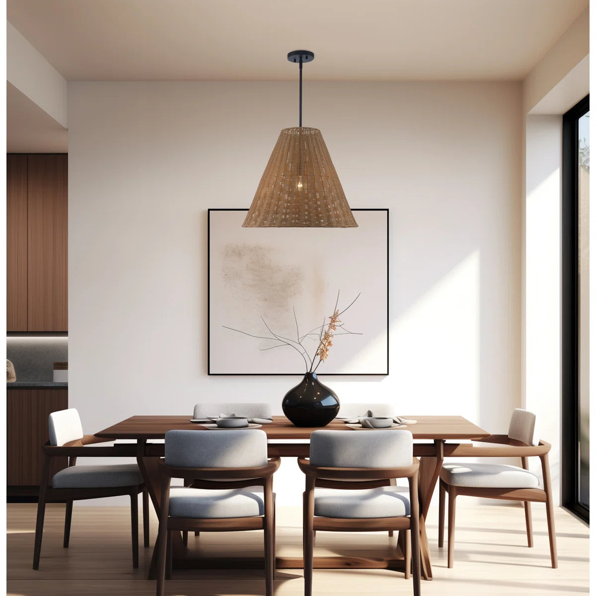 Pippa 3-Light Woven Pendant – Height-Adjustable