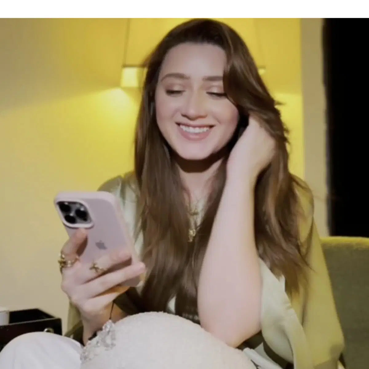 Boucle Chair in olive green