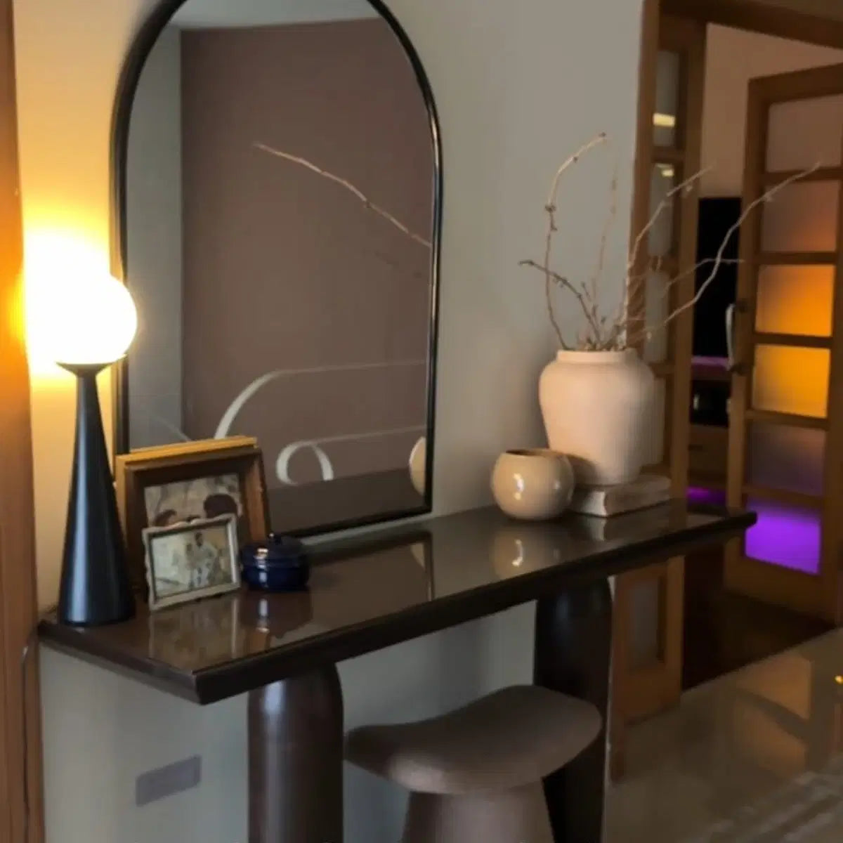 AERIN Galassia Table Lamp in Midnight Black