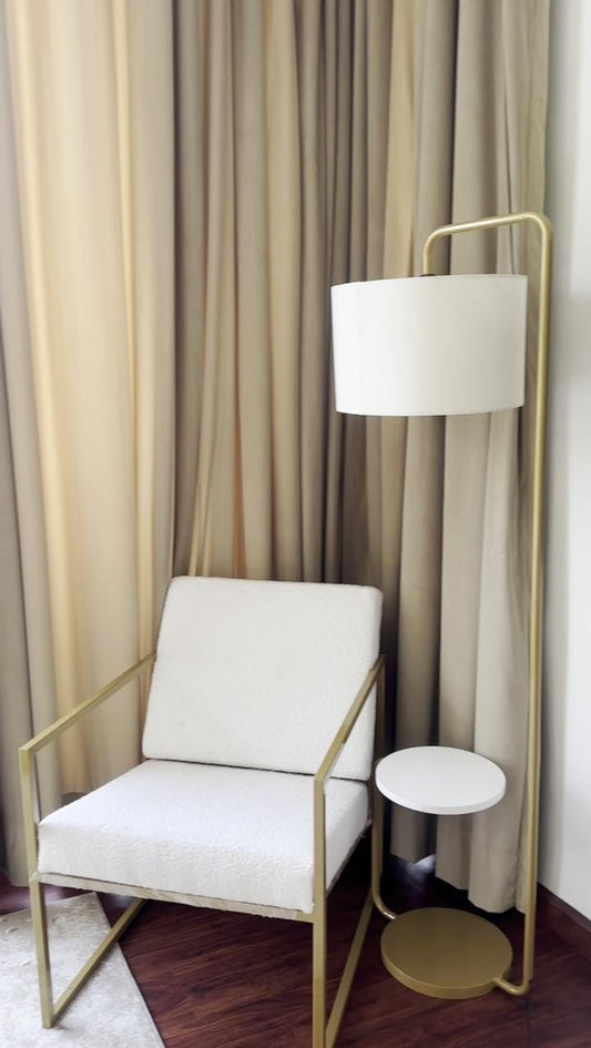 Golden Metal Boucle Chair