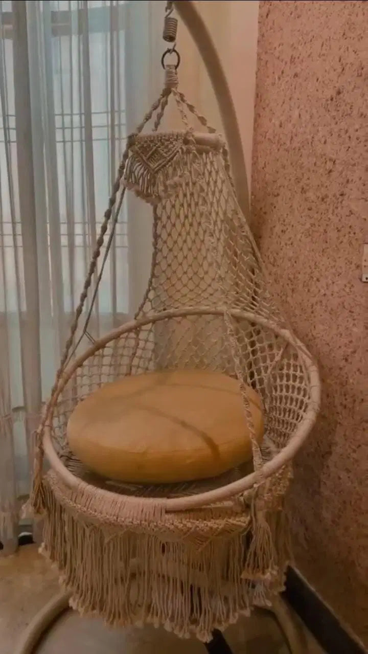 Beige Macrame Swing
