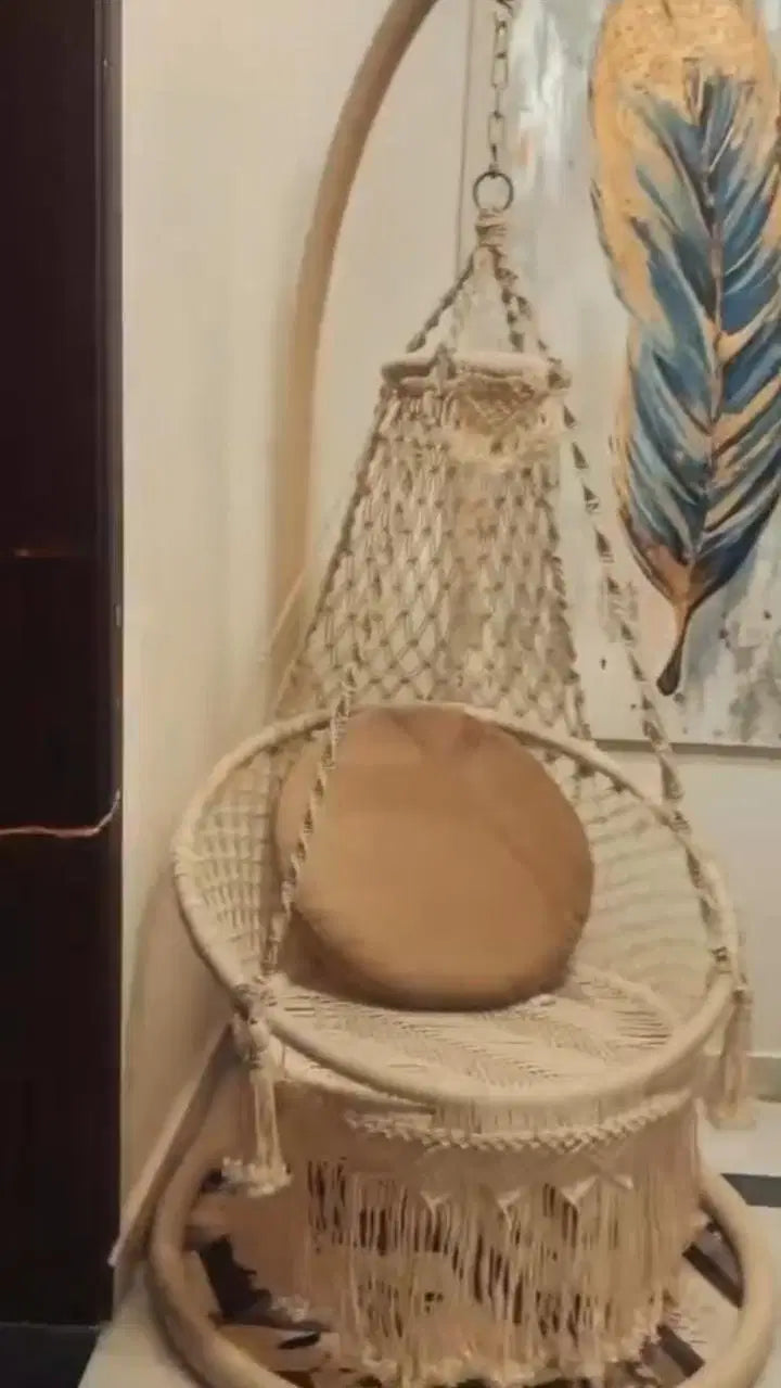 Beige Macrame Swing