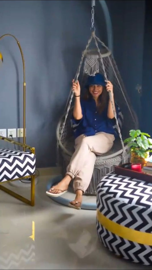 Grey Macrame Swing