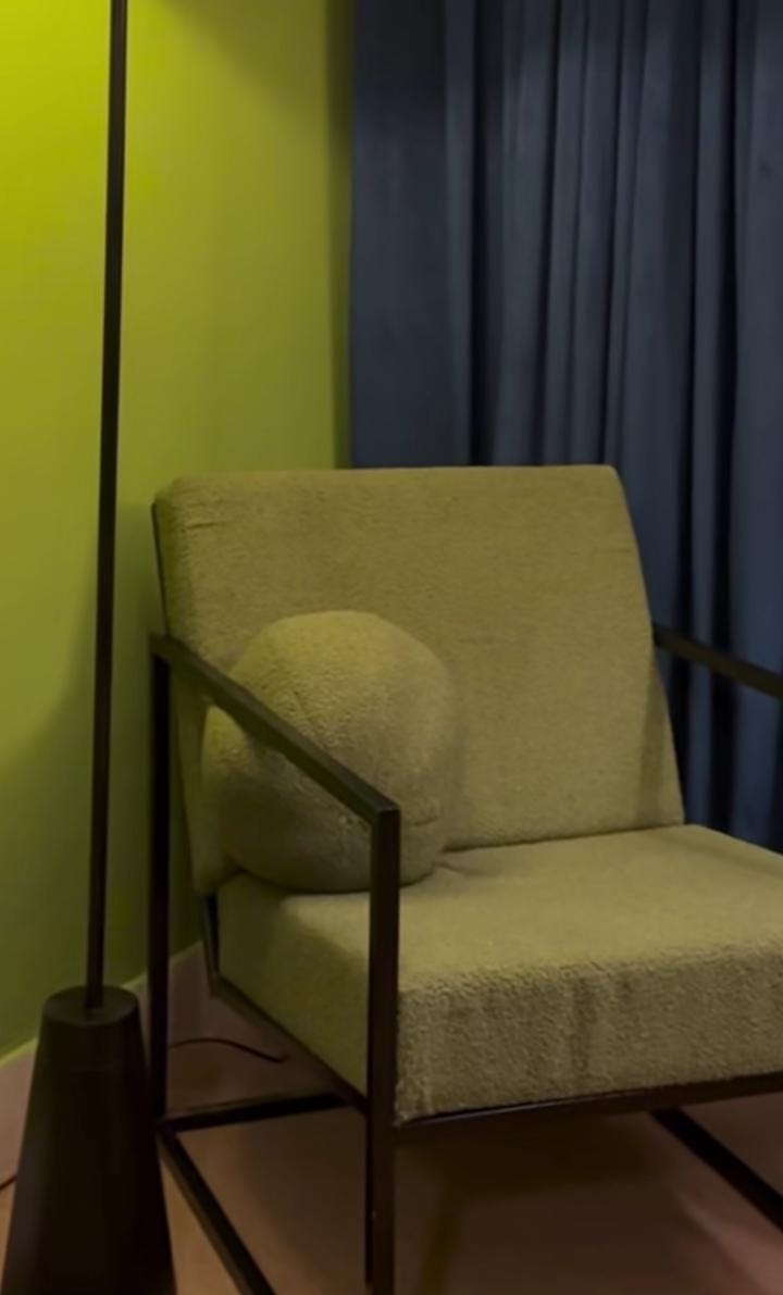 Boucle Chair in olive green