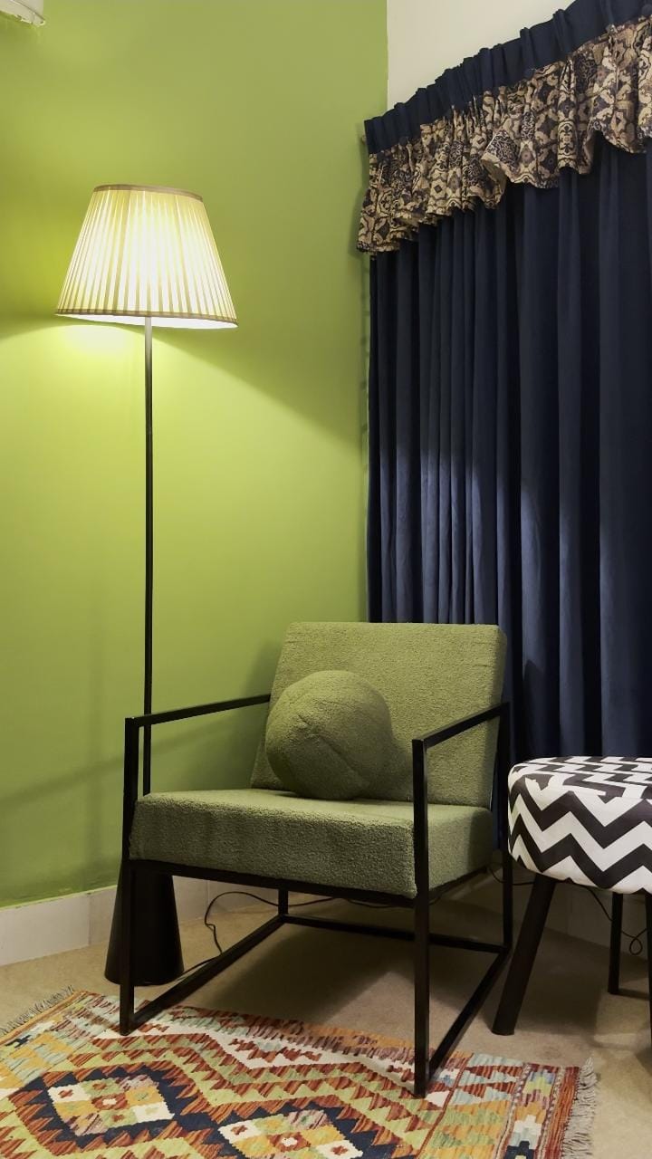 Boucle Chair in olive green