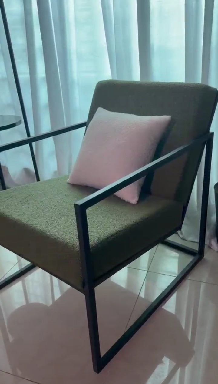 Boucle Chair in olive green