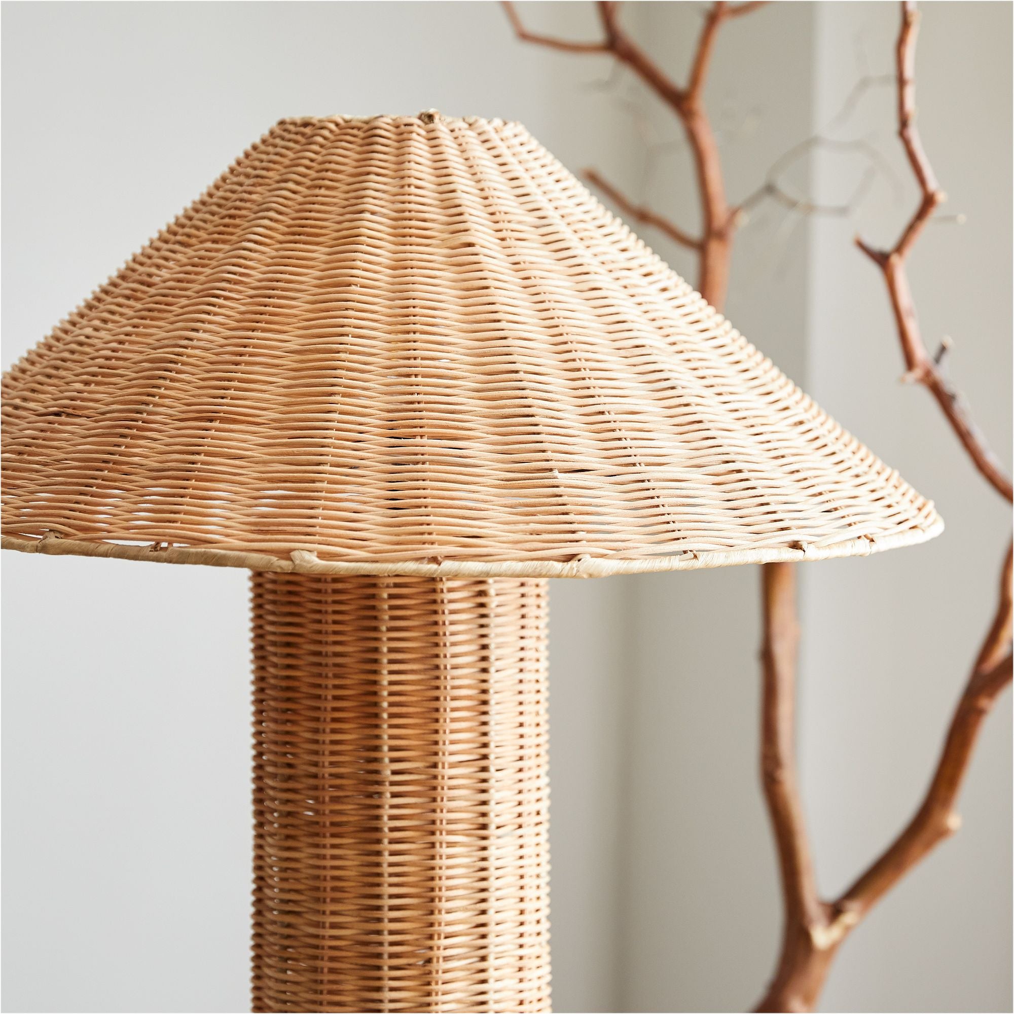 Amelia Woven Floor Lamp – Natural Rattan