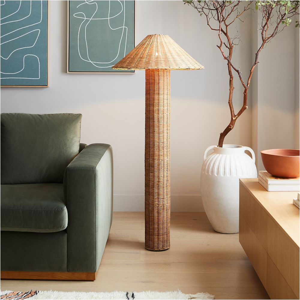 Amelia Woven Floor Lamp – Natural Rattan