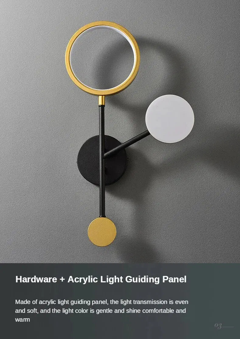 Black Gold LED Wall Lamp
