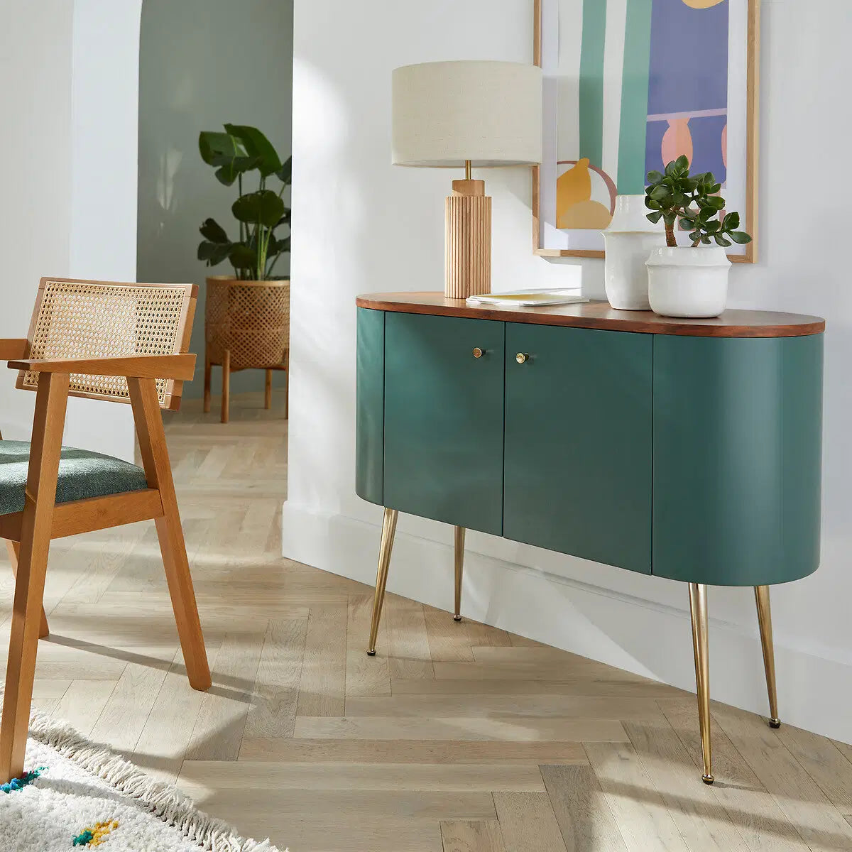 Contemporary Wooden Side Table Lamp