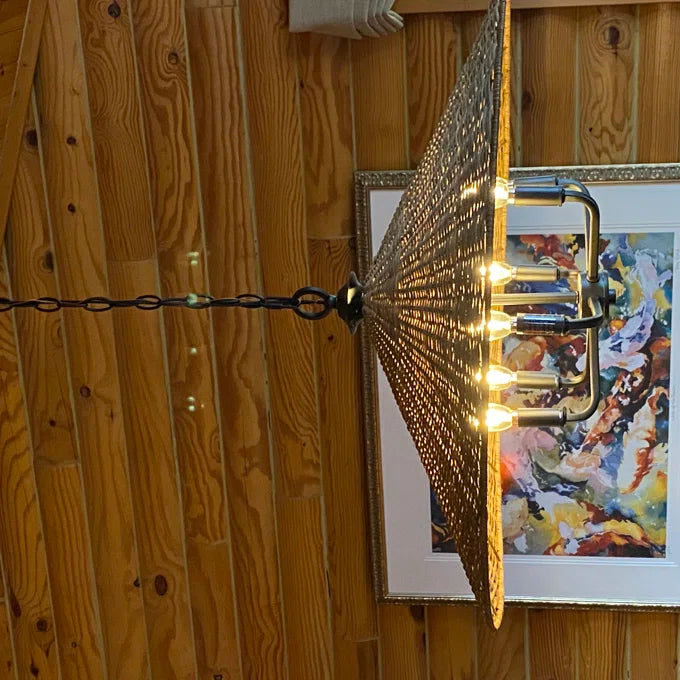 Jared 6-Light Rattan Dimmable Pendant – Height-Adjustable