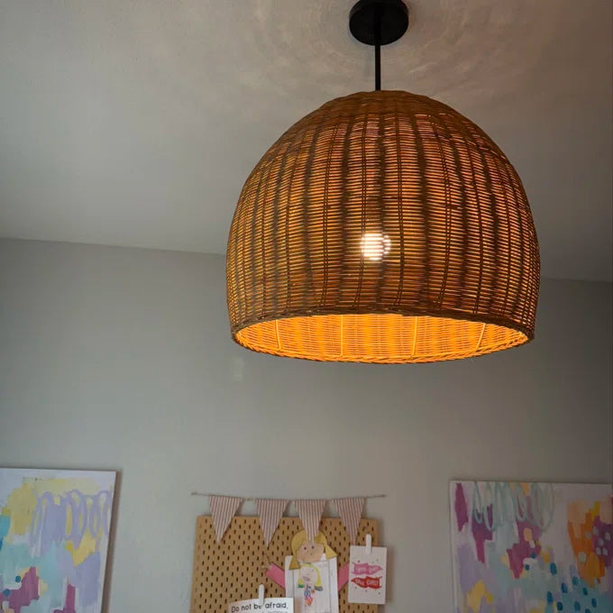 Pippa 1-Light Woven Pendant – Height-Adjustable