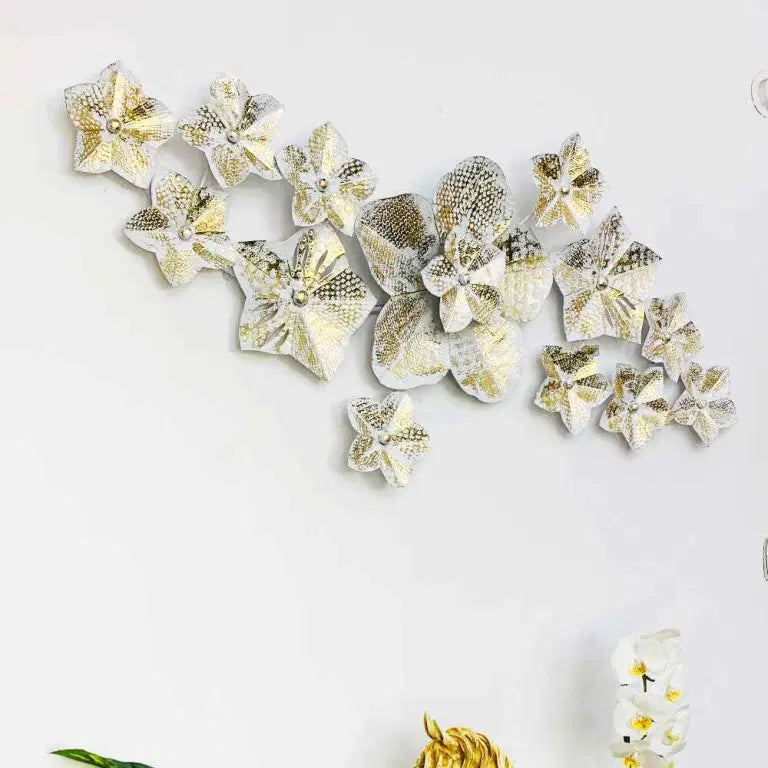 Metallic Floral Wall Art