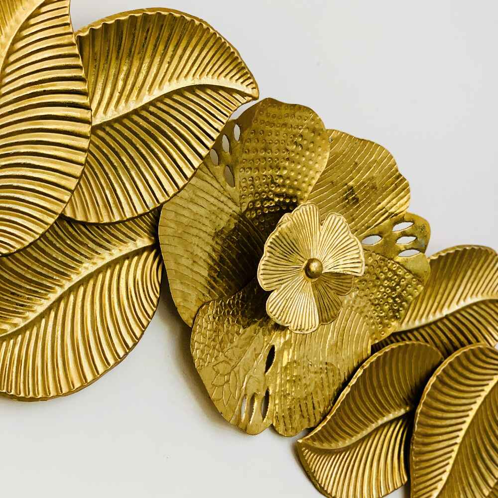 Golden Leaf & Bloom Wall Art
