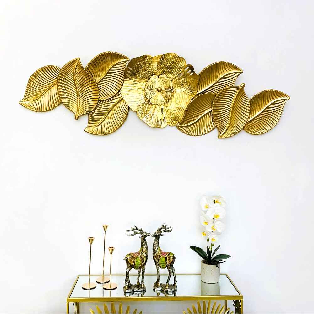 Golden Leaf & Bloom Wall Art