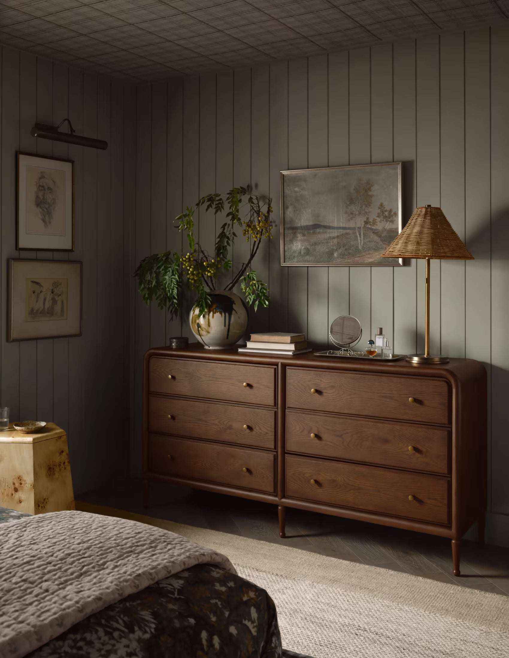 Decfair Side Table Rattan Lamp