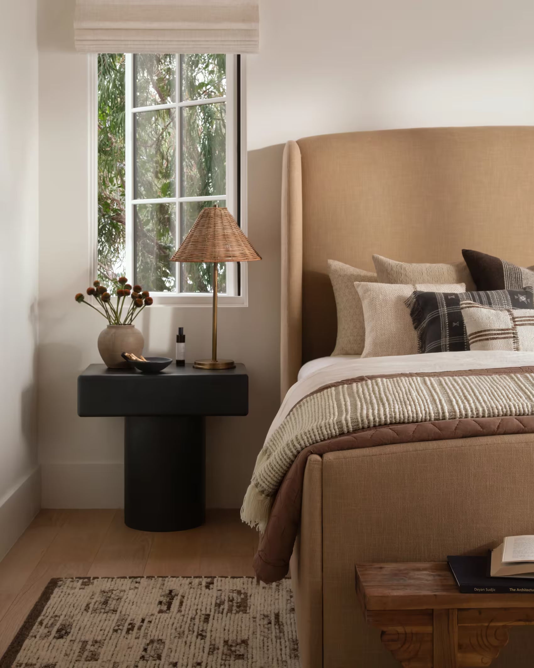 Decfair Side Table Rattan Lamp