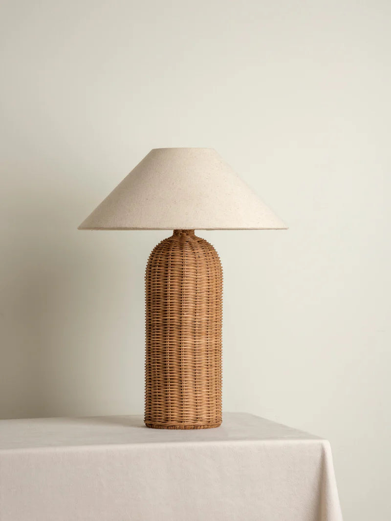 Rattan Side Table Lamp