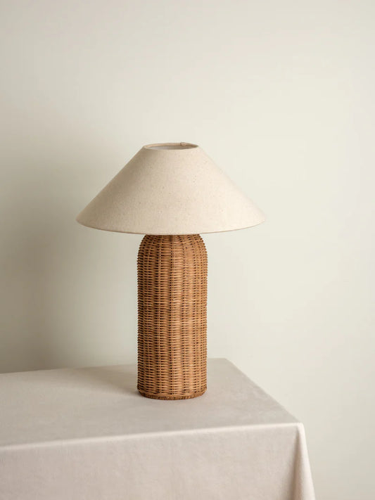 Rattan Side Table Lamp