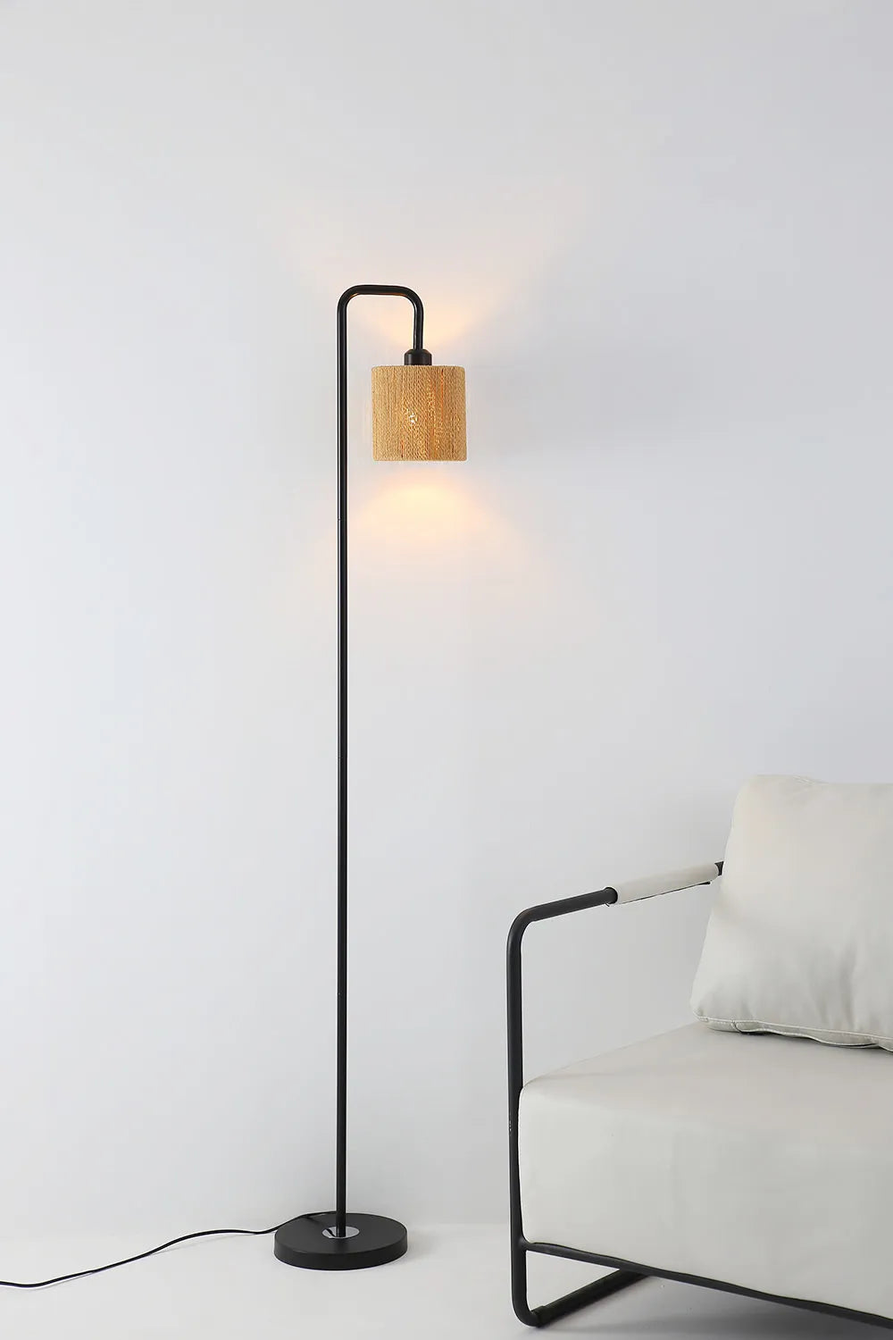 Modern Cylindrical Rope Floor Lamp