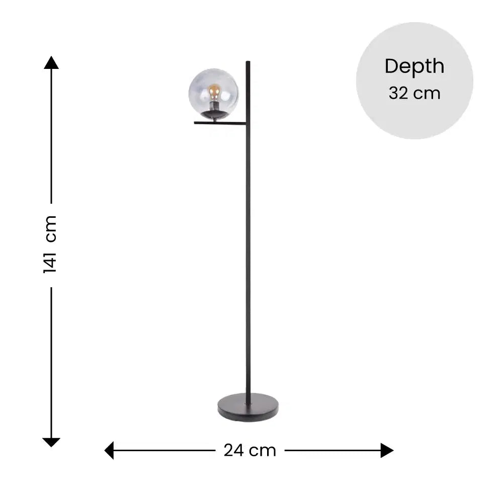 Clarke Matt Black Floor Lamp