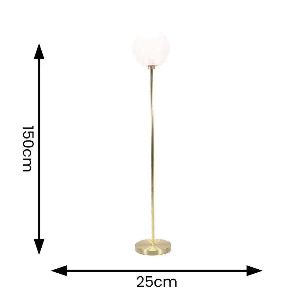 Frenchie Pink Tinted Glass Floor Lamp